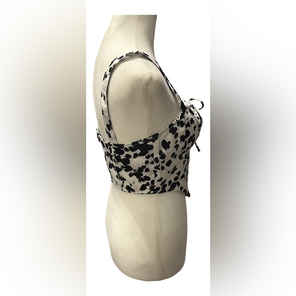 Cotton Candy LA Corset Cow Print Cropped Top - Picture 2 of 7